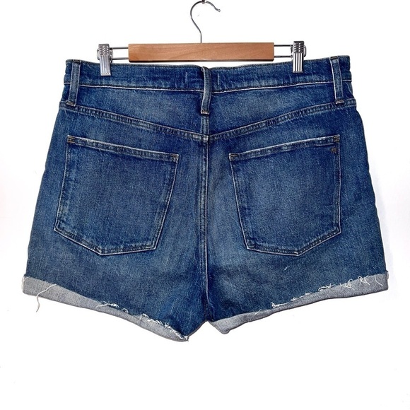 Madewell High Rise Denim Cotton Cuffed Shorts 32 - Picture 2 of 5